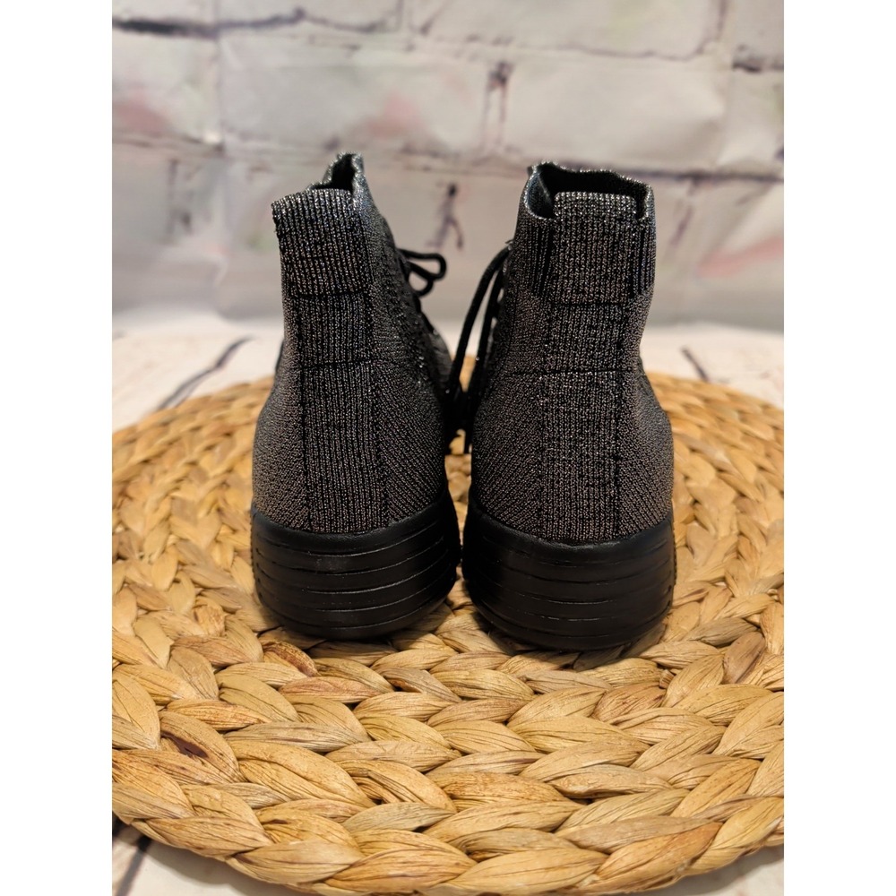 Bernie Mev NEW Size 7.5 - 8 (EU 38) Akaya Sneaker-Booties Sparkly Pewter Lace-Up - Picture 5 of 8